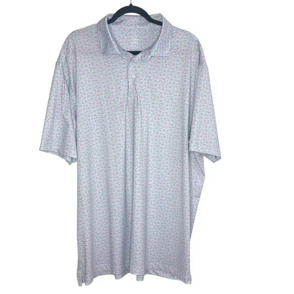 Men's Short Sleeve Performance Polo Pink Cocktail Drink Size XXXL Golf - Picture 2 of 8